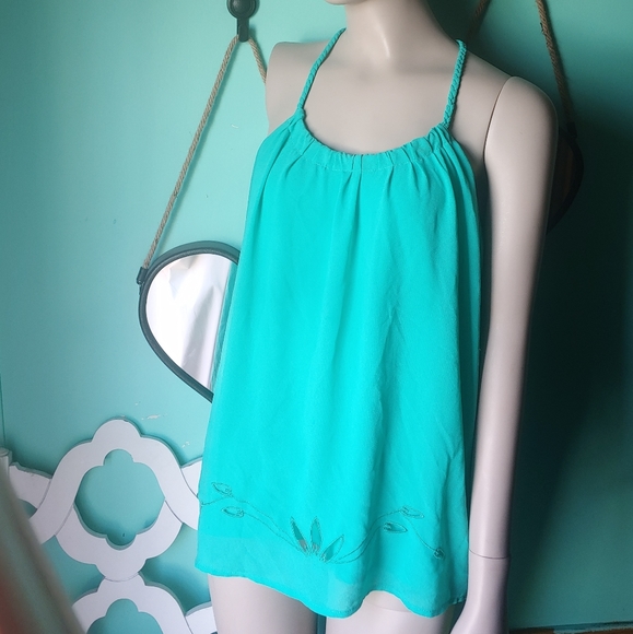 Naked Zebra Teal Open Back Tank Size Small - Picture 2 of 4